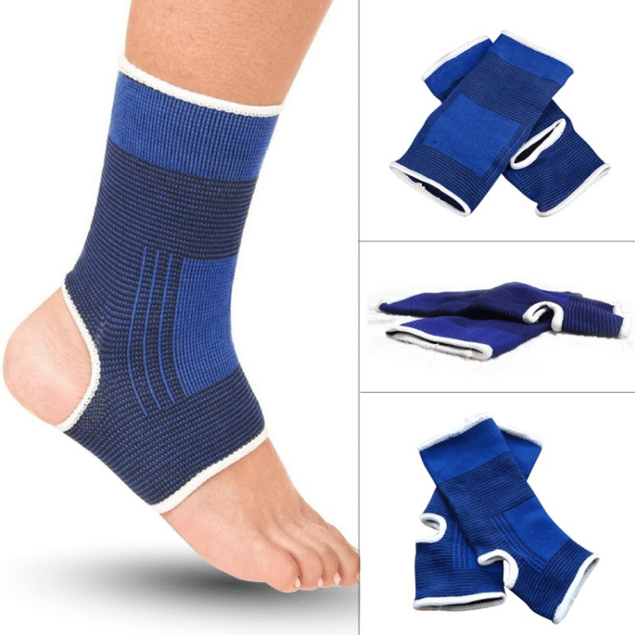 Blue Elastic Ankle Foot Support Brace Compression Relief Pain Care