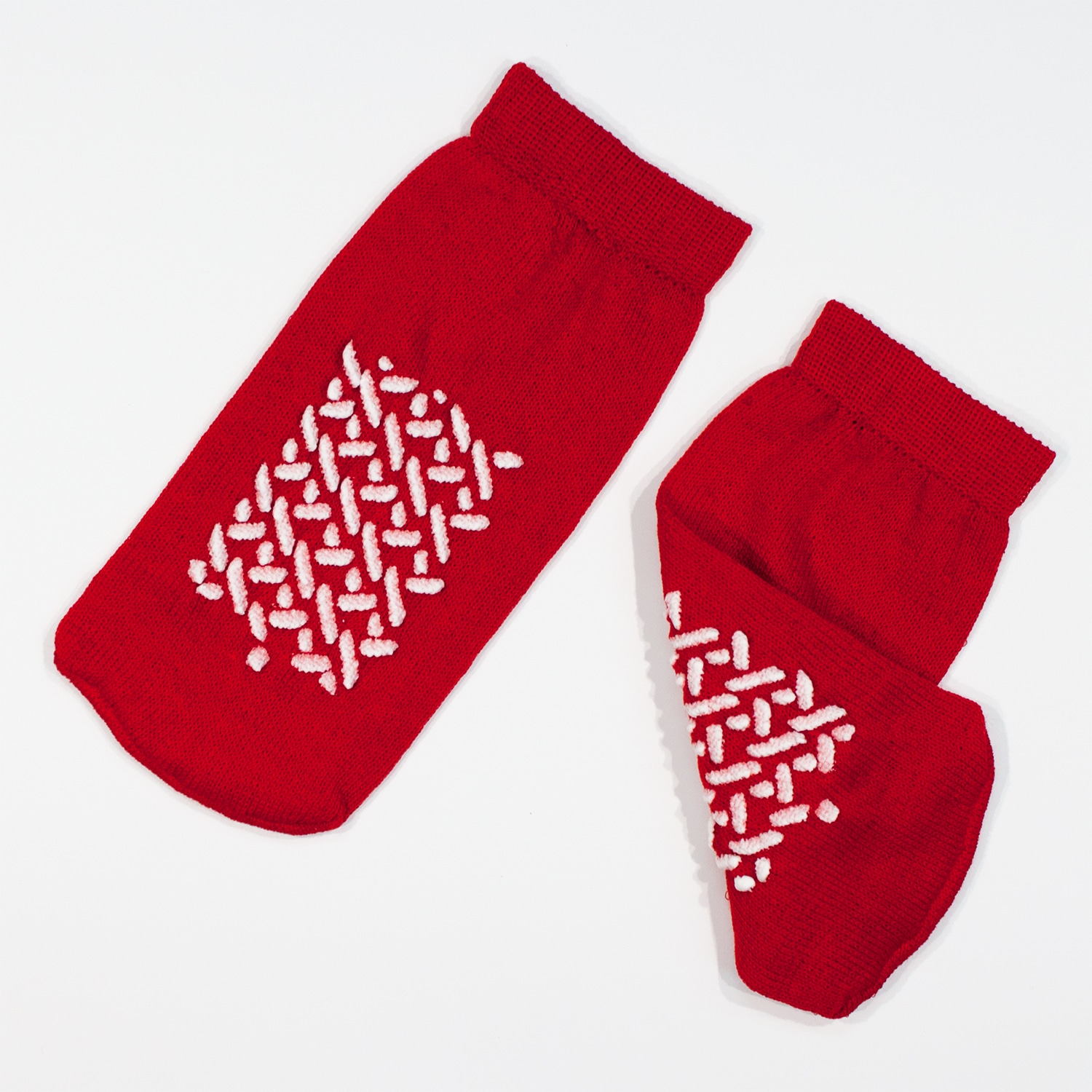 Double Sided Slipper Socks, Non Skid Hospital Travel Slipper Socks S, Red  #2190