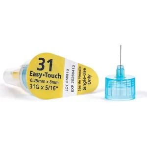 EasyTouch Pen Needles 31 G x 5/16 in. (8mm) 100ct with 100 Sterile Alcohol Prep Pads