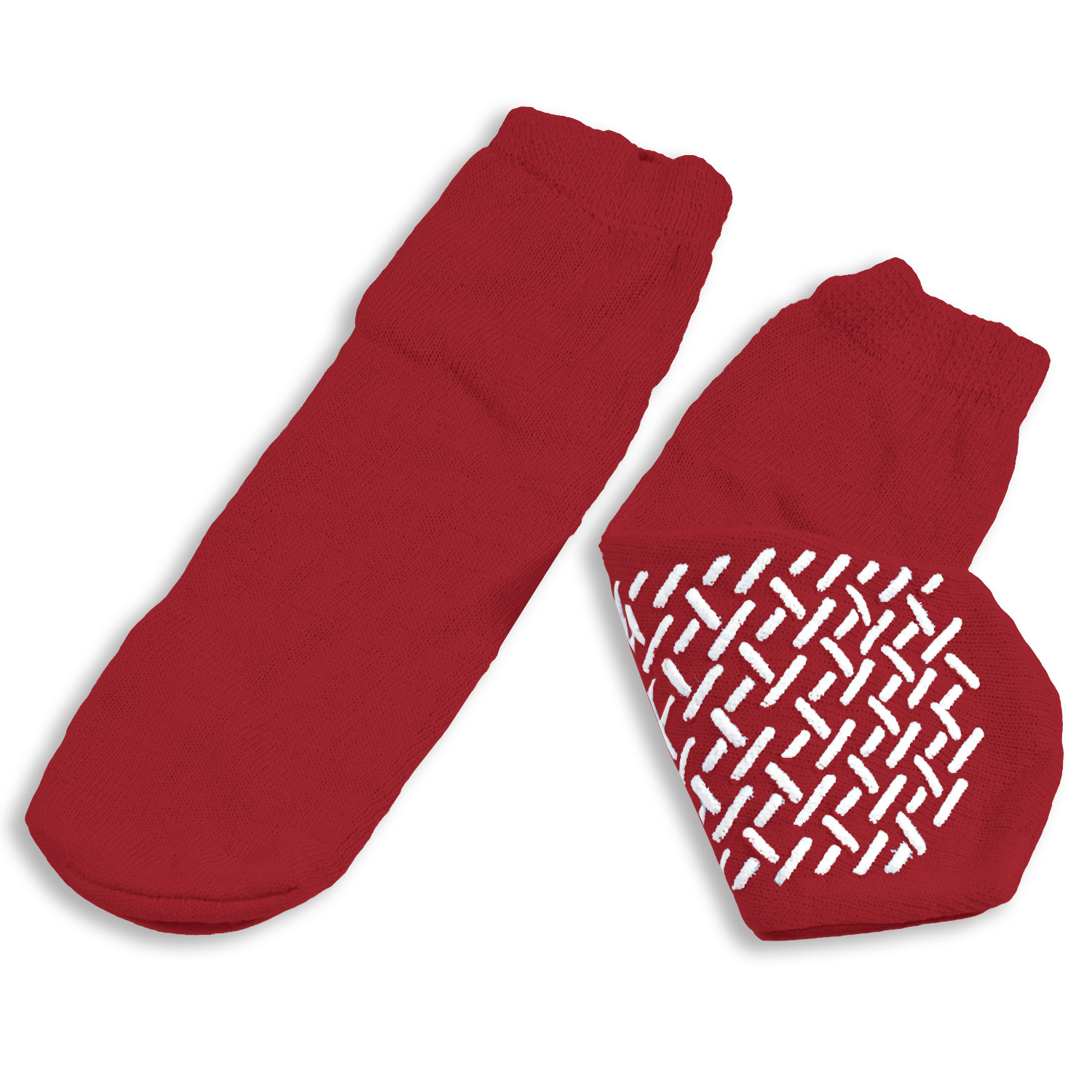 Soft Sole Slipper Socks S, Non Skid Hospital Travel , Red #2180