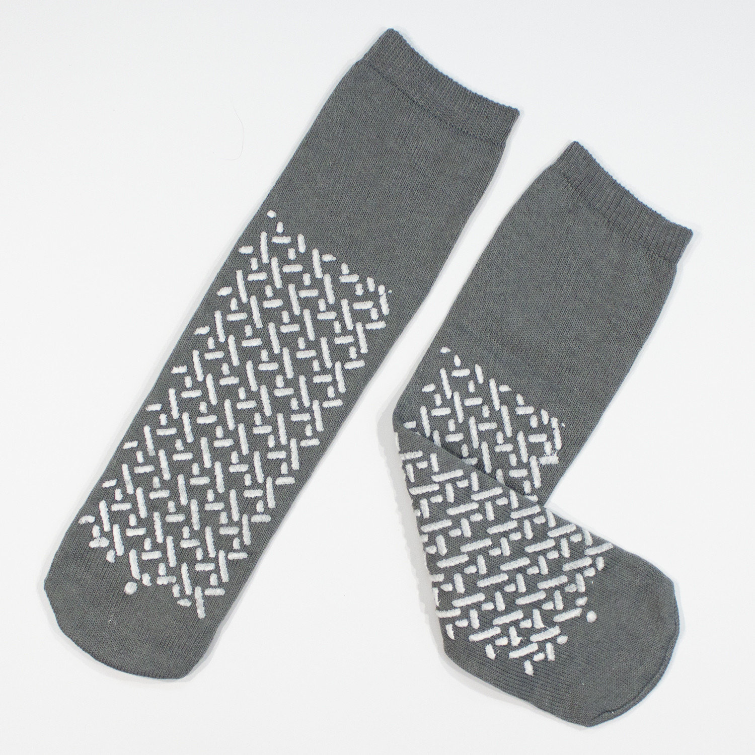 Double Sided Slipper Socks, Non Skid Hospital Travel Slipper Socks XXL,  Grey #2194