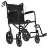 Black Transport Wheelchair, Easily Folds Flat - Thumbnail Image 1