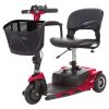 Red 3 Wheel Mobility Scooter Speed Range up to 12.4 mph. Supports up to 265 lbs - Thumbnail Image 1