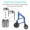 Black 3 Wheel Rollator - Thumbnail Image 7