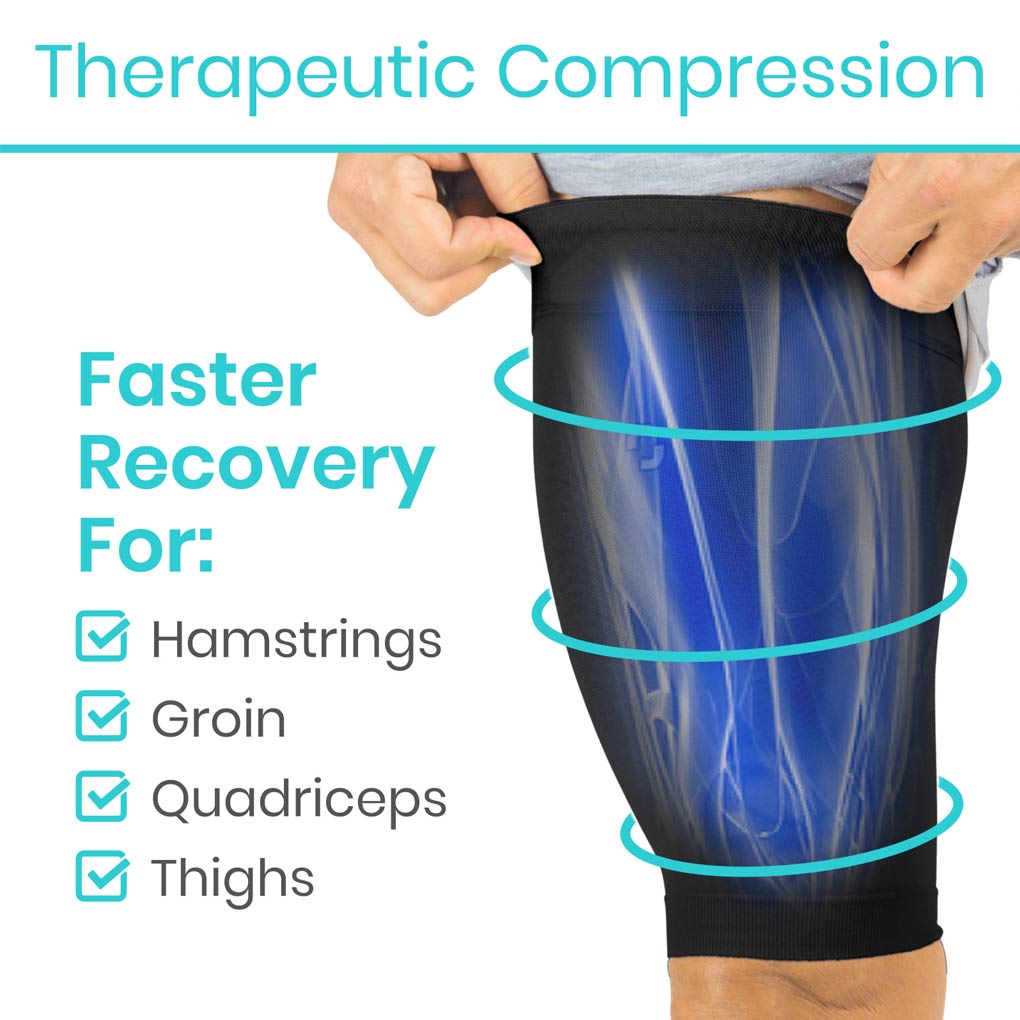 Large Thigh Compression Sleeve Black