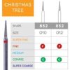 High Quality Dental X-Mas Disposable Diamond Burs 852-010, 10 per Pack - Thumbnail Image 1