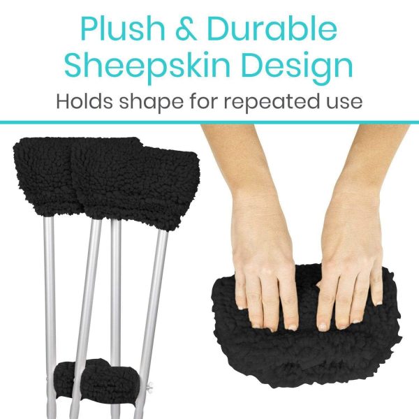 Hypoallergenic Sheepskin Crutch Pads, Soft High Density Foam Padding - Image 7