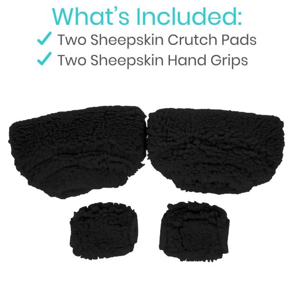 Hypoallergenic Sheepskin Crutch Pads, Soft High Density Foam Padding - Image 3