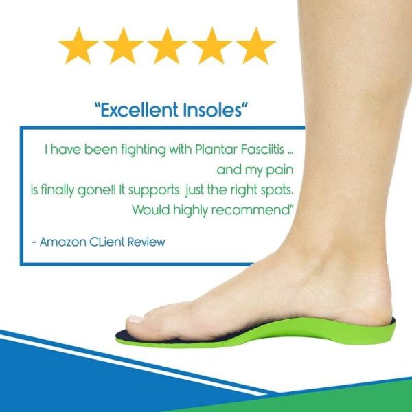 EVA Foam Podiatrist Designed Plantar Fasciitis Full Length Insoles - Image 4