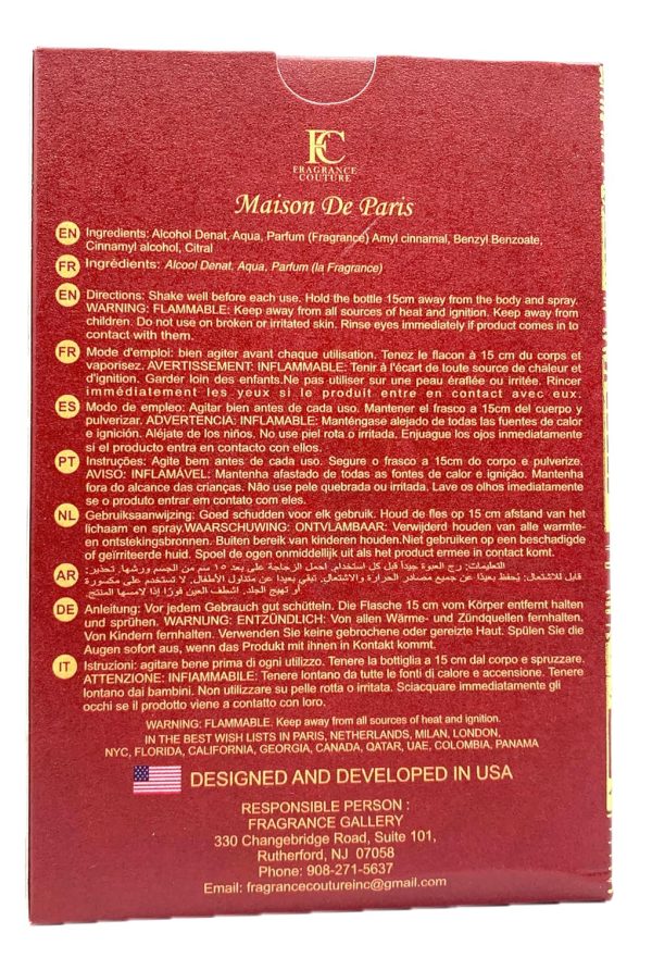 Maison De Paris Extrait de Parfum Unisex Fragrance 3.4 fl oz - Image 3