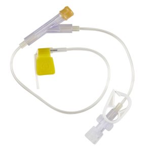 Huber Infusion Set Kawasumi 20 Gauge 1 Inch 11 Inch Tubing Y-Site Port