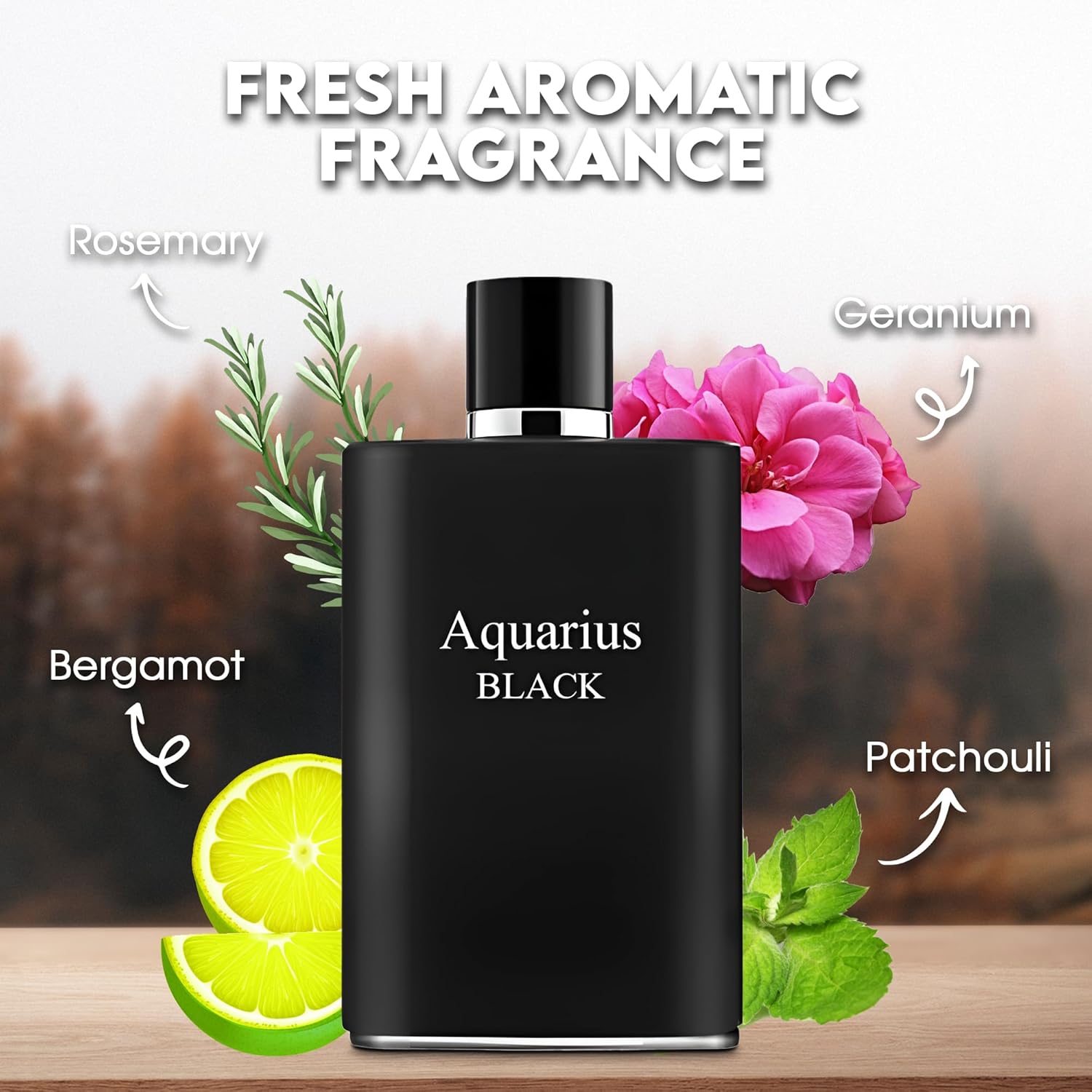 Aquarius Black Spray Cologne 3.4 Fl. Oz. Eau De Toilette for Men