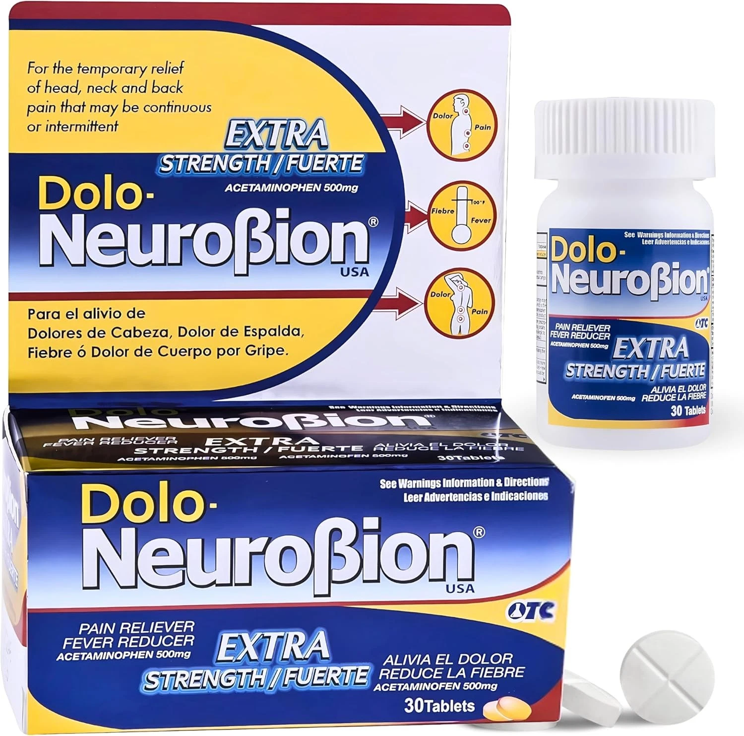 Dolo Neurobion 30 Tablets - Pain Reliever, Fever Reducer, Extra Strength