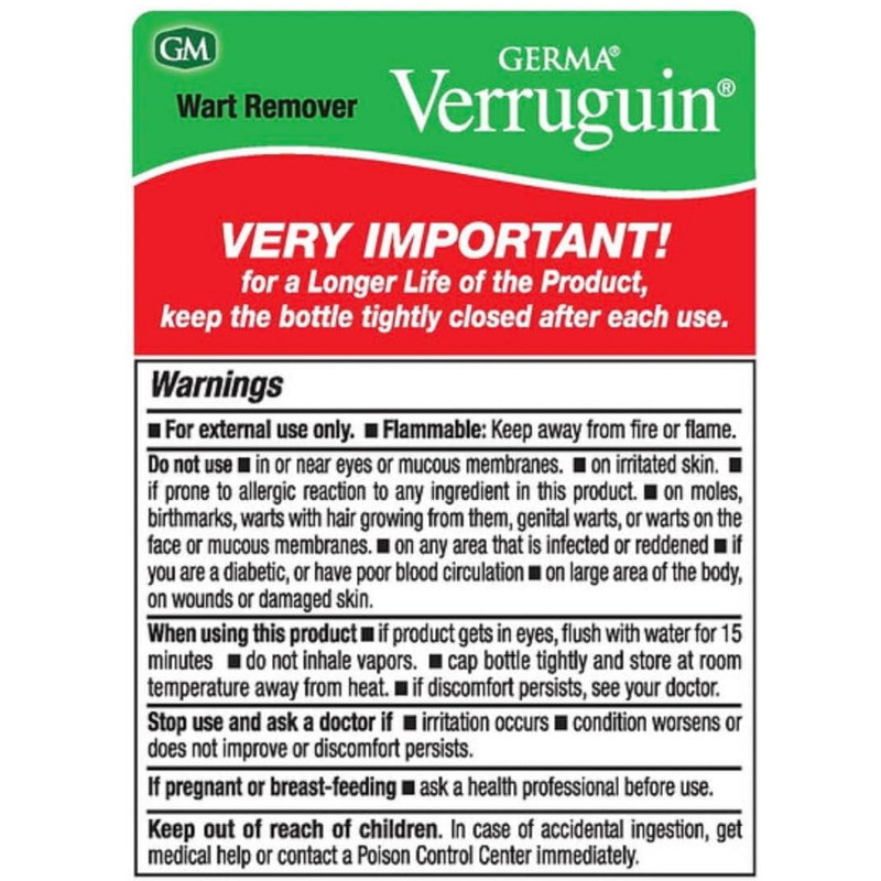 Verruguin Liquid Wart Remover Salicylic Acid 17%, 1/2oz Bottle - Image 3