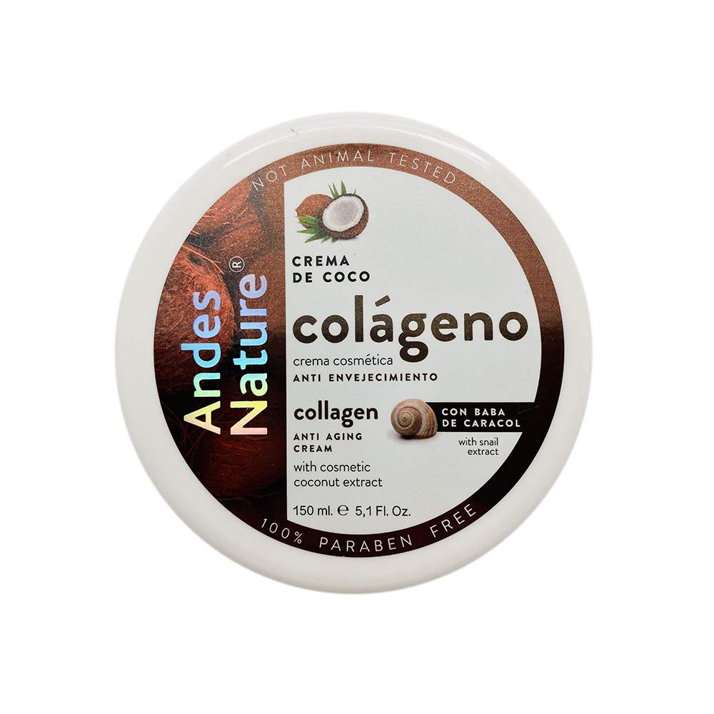Andes Nature Coconut Oil, Snail Extract, Cream with Collagen 5.1oz