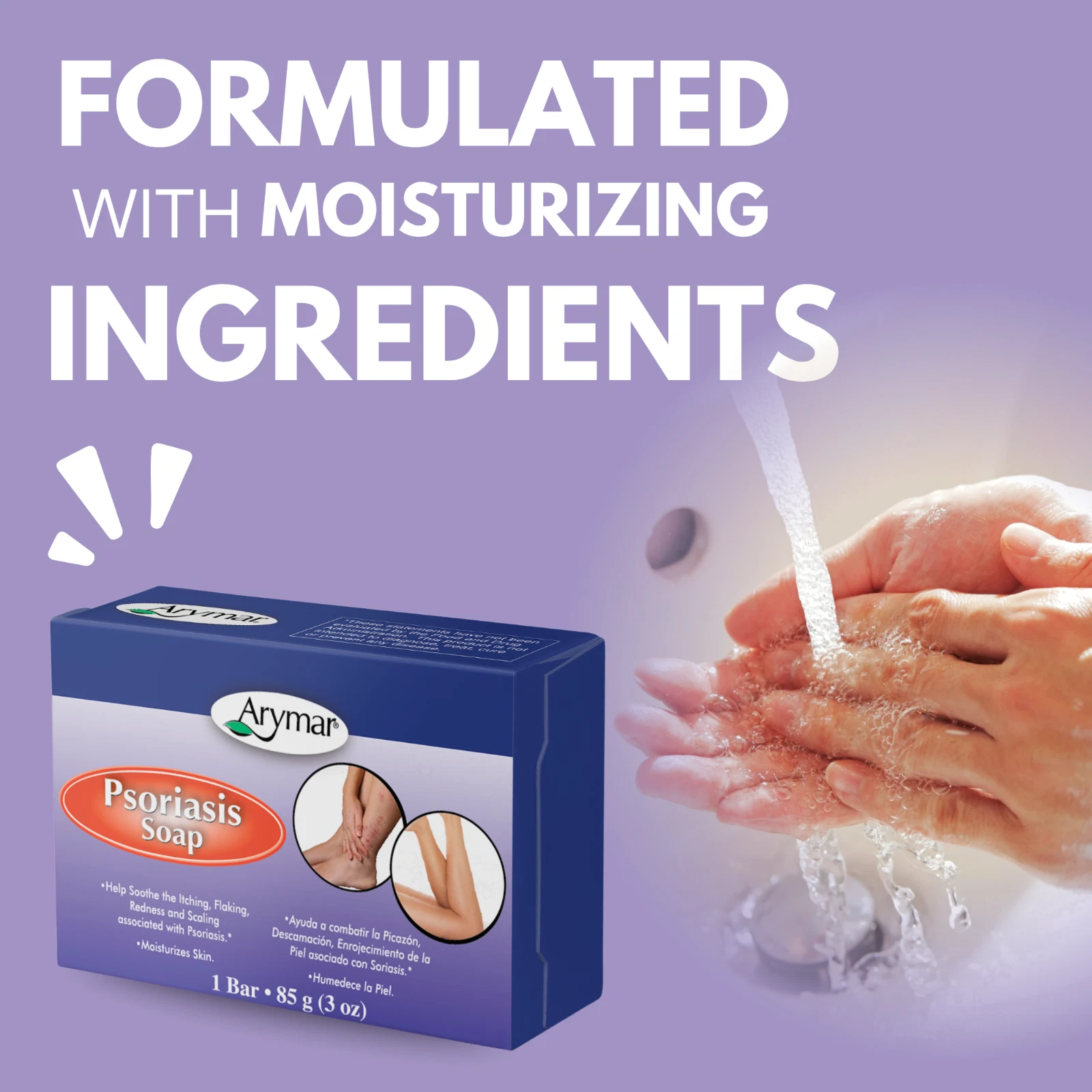 Arymar Psoriasis Soap 3oz. Soothes Itching, Flaking & Redness - Image 2