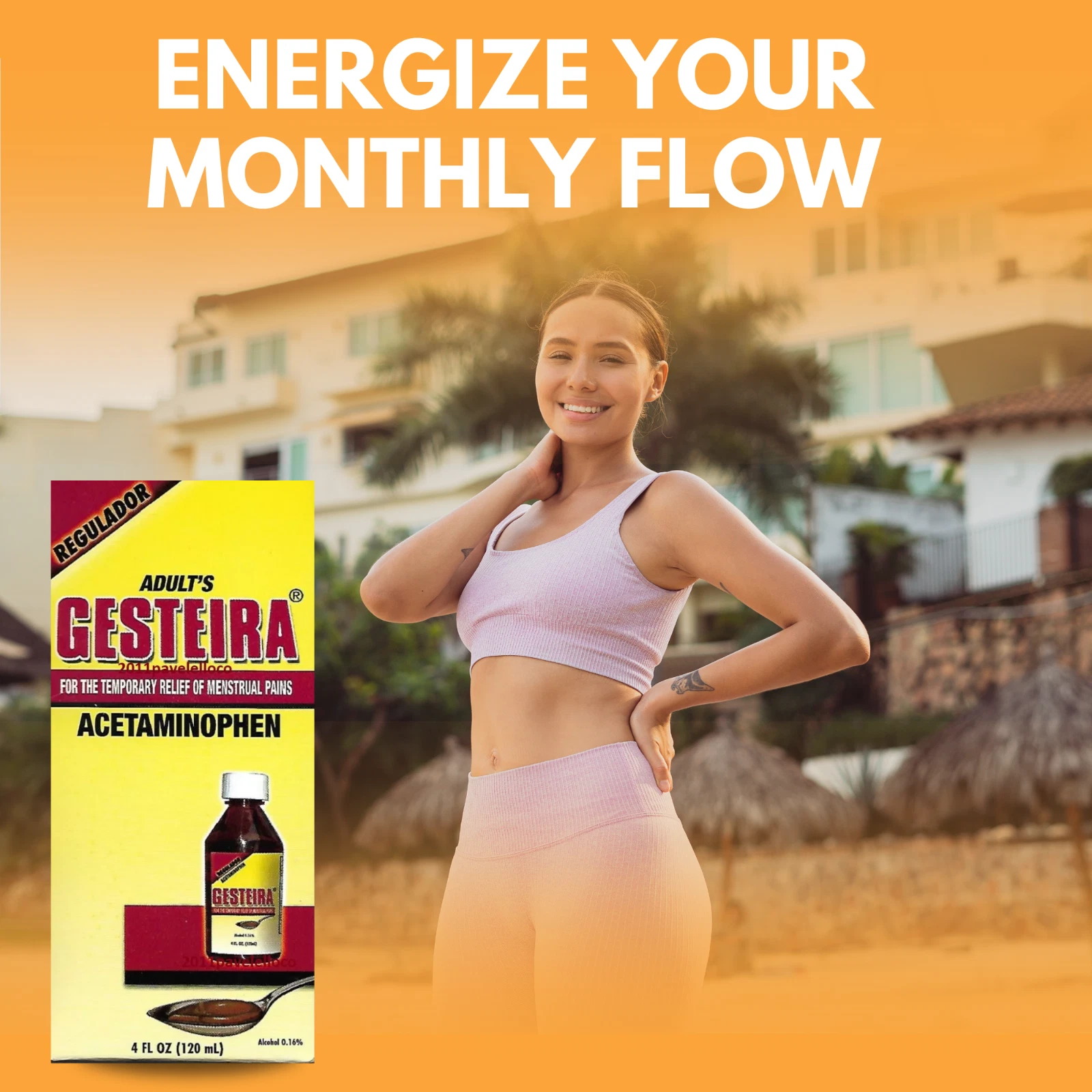 Adult's Gesteira for Relief of Menstrual Pains ( Dolores Menstruales Regulador ) Acetaminophen 675 mg - Image 2