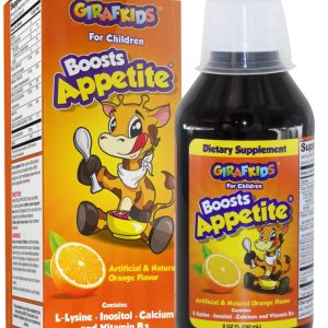 GirafKids Appetite Booster Syrup for Kids Ages 4+, 8 Fl Oz, Vitamins for Kids, Orange Flavor, Promotes Healthy Appetite & Energy