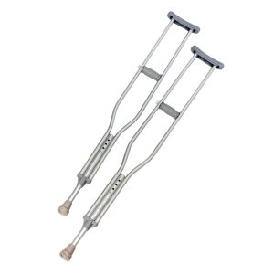 Underarm Crutches Youth 4 Foot 6 Inch to 5 Foot 2 Inch User Height Aluminum Frame 300 lbs. Weight Capacity - 1 Pair