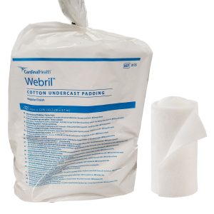 Webril Undercast Cotton Cast Padding, 4 Inch x 4 Yard - Bag of 12