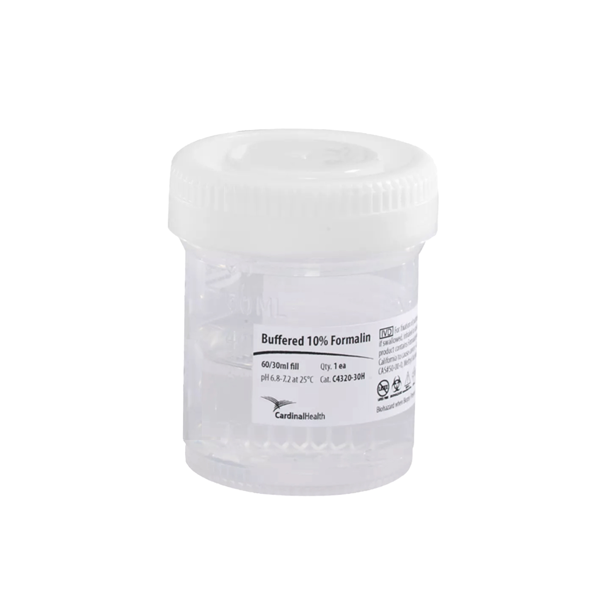 Prefilled Formalin Container Handi Pack 30 mL Fill in 60 mL (2 oz.) Screw Cap Warning Label / Patient Information Non Sterile - Case of 96