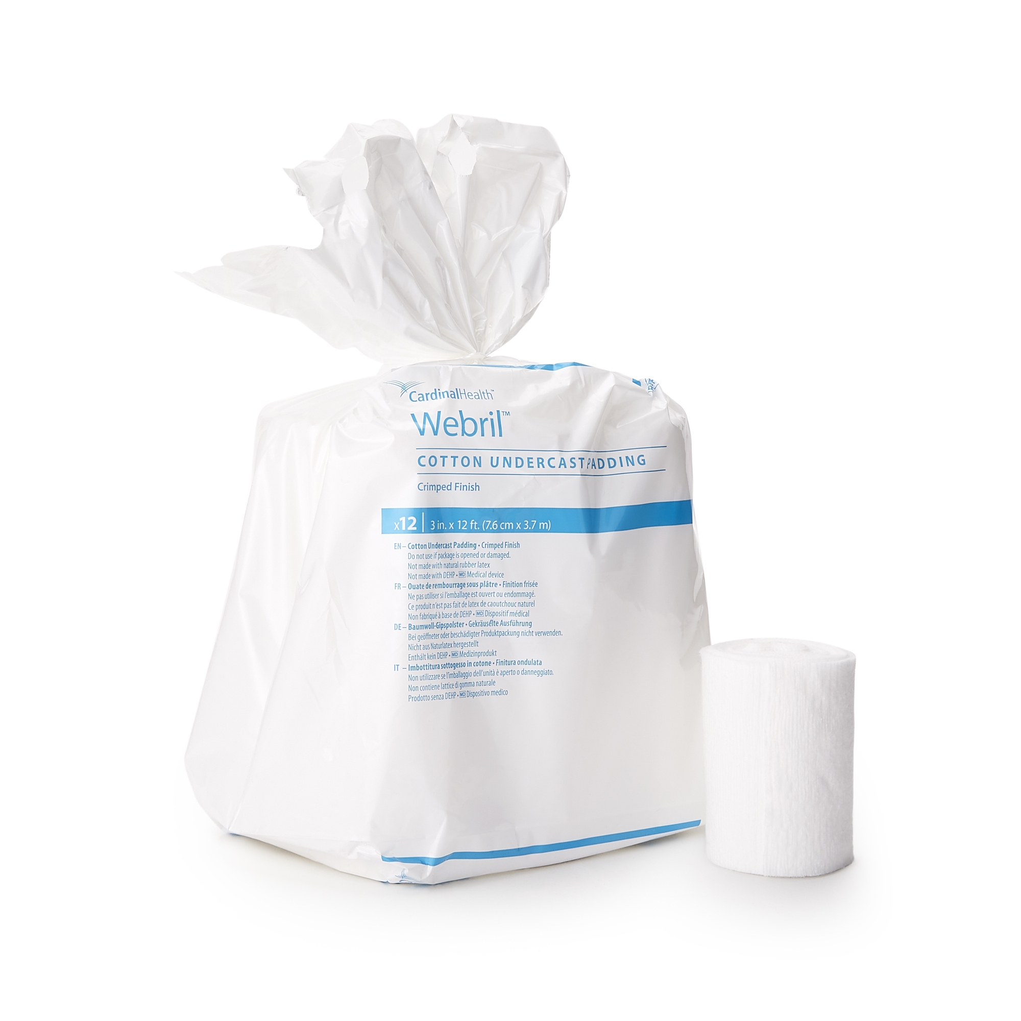 Webril Undercast Cotton Cast Padding, Nonsterile, 6 Inch x 4 Yard - Bag of 6