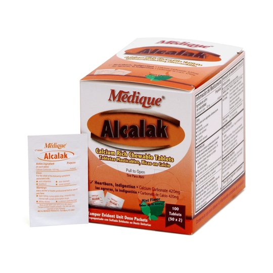 Alcalak 420 mg Strength Antacid Chewable Tablets Mint Flavor - Box of 500