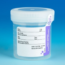Specimen Container for Pneumatic Tube Systems Tite-Rite 53 mm Opening 90 mL (3 oz.) Screw Cap Patient Information Sterile- Case of 300