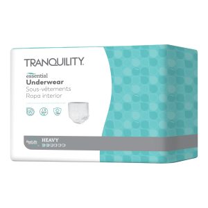 Unisex Youth (38 to 65 lbs.) Absorbent Underwear Tranquility Essential Pull On with Tear Away Seams Medium Disposable Heavy Absorbency - Bag of 12