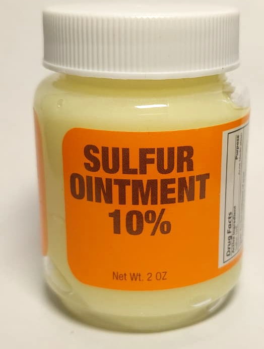 Sulfur Ointment 10% 2 oz, External Skin Care Cream for Acne and Blackheads