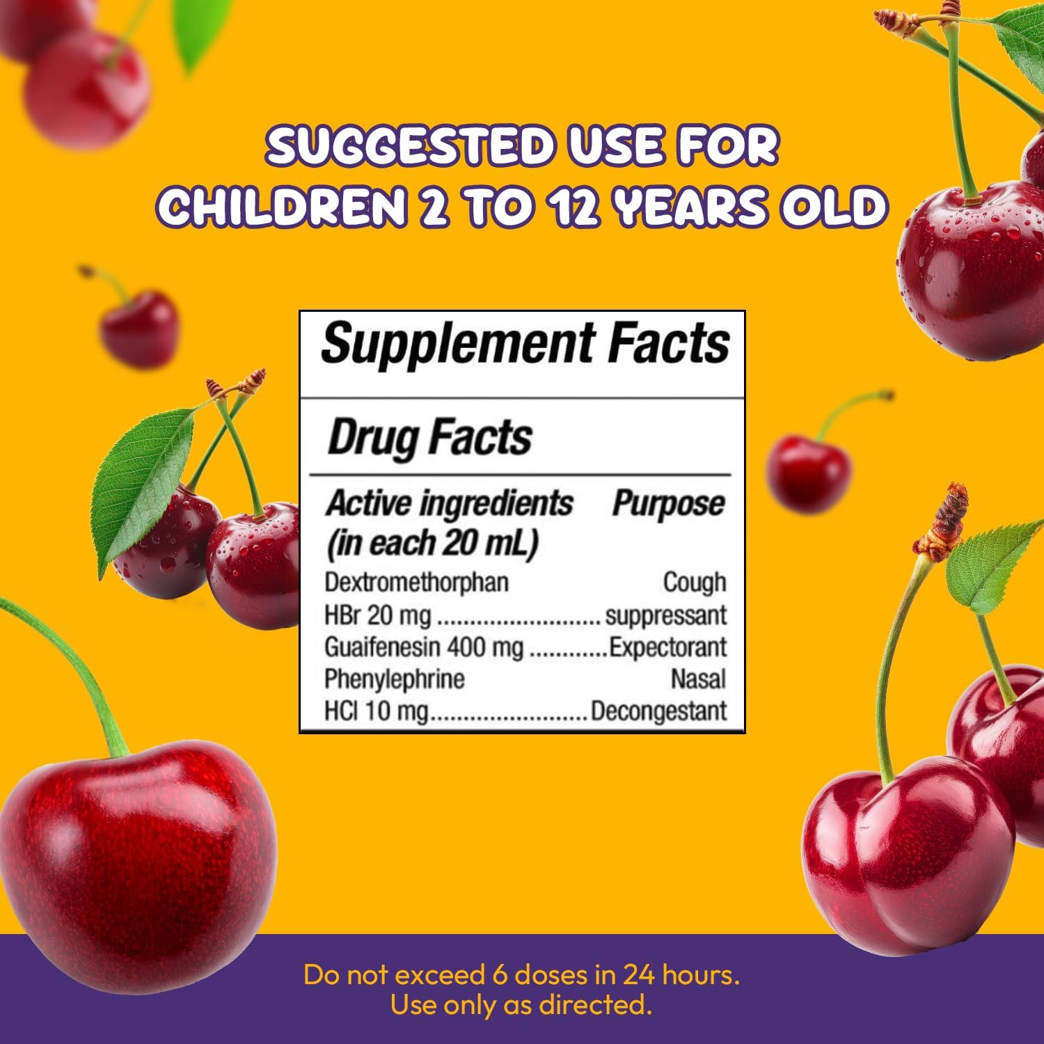 SanaTos Non Drowsy Children Mucus Cough & Chest Congestion Relief, Cherry Flavor 4oz - Image 7