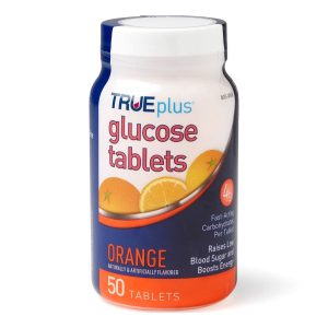 TRUEplus Glucose Supplement Orange Flavor Chewable Tablets 50 per Bottle - 1 EA