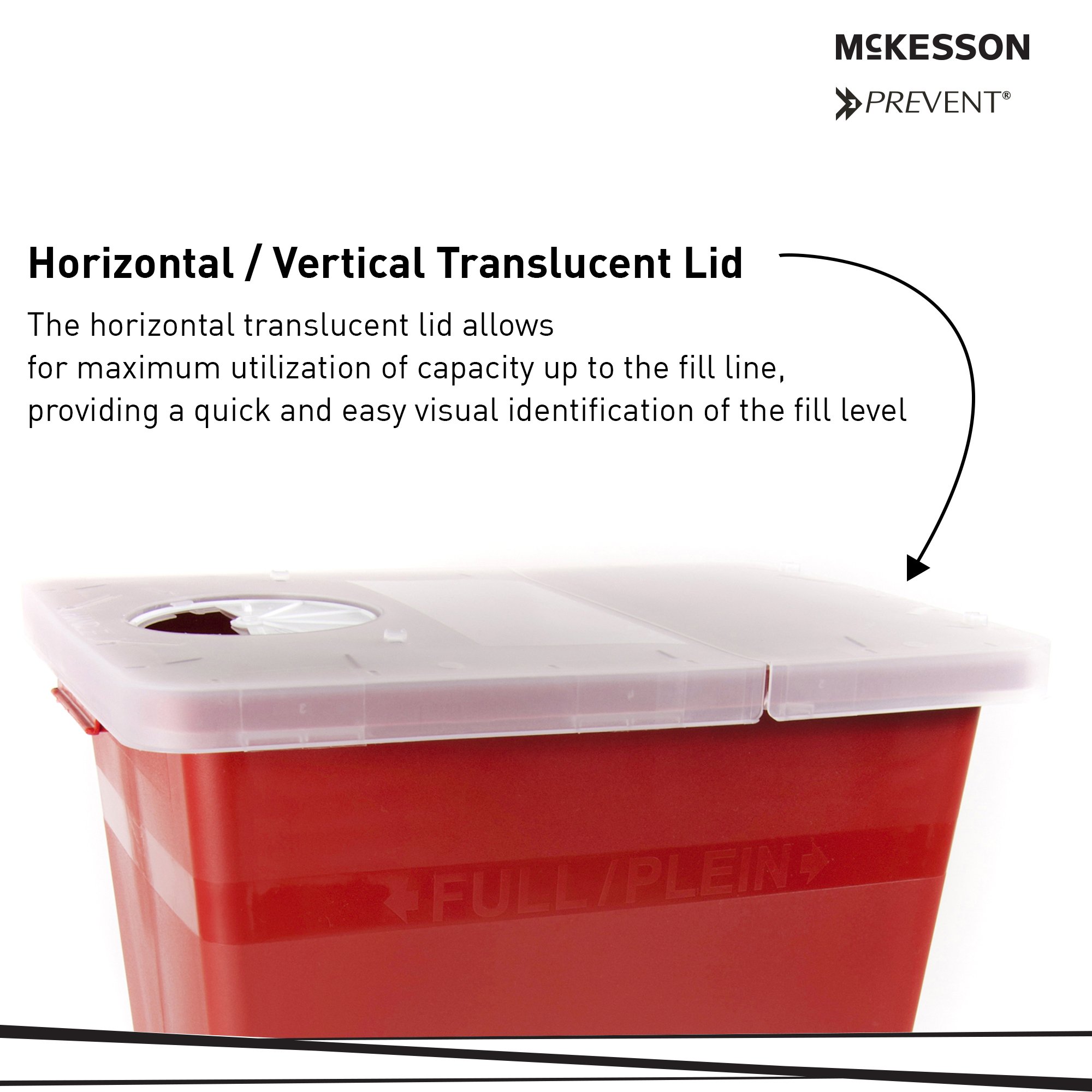 McKesson Prevent Sharps Container, 8 Gallon, 13.75 x 13.75 x 14 Inch - Case of 10 - Image 3