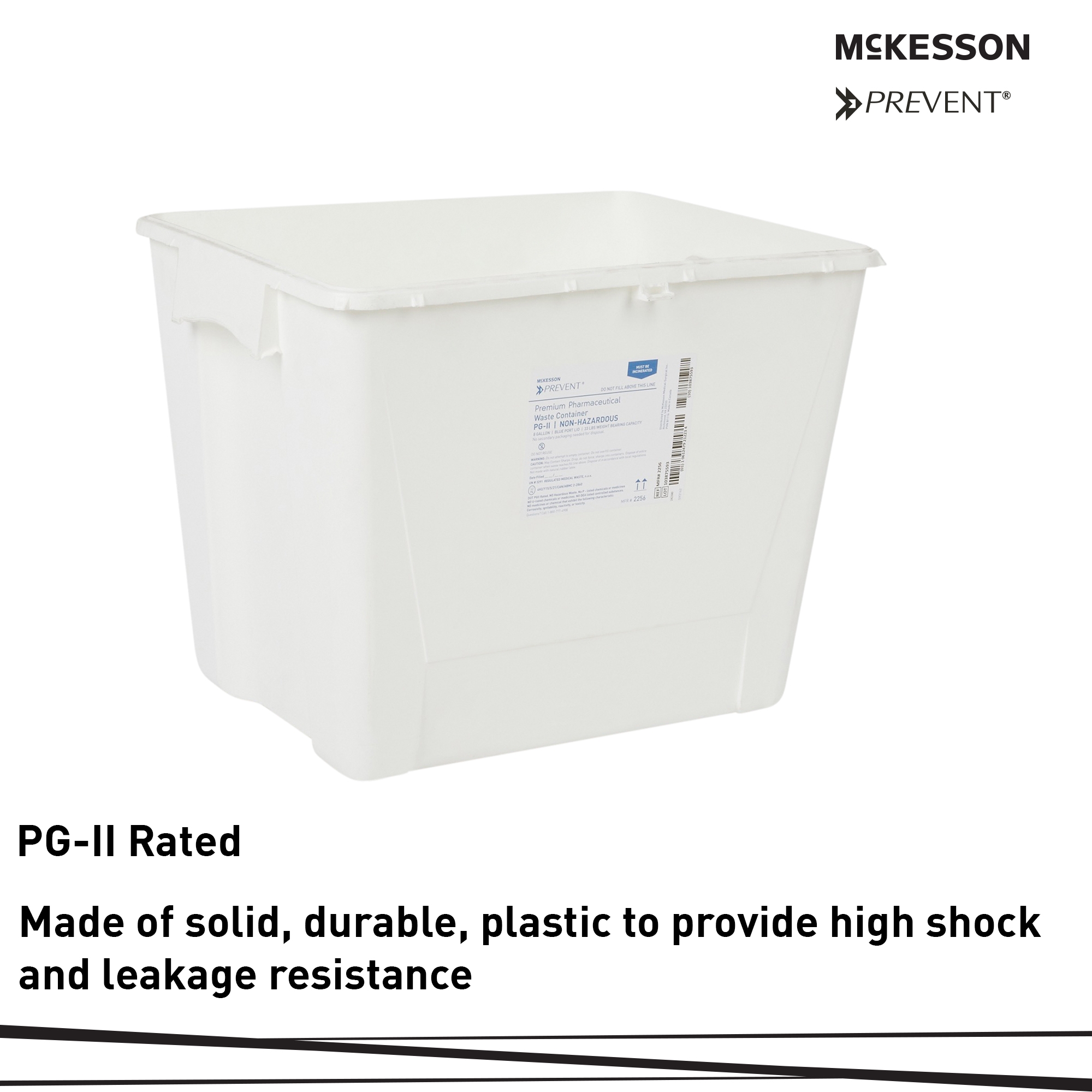 McKesson Prevent Pharmaceutical Waste Container, 8 Gal., 13.5 x 17.3 x 13 inch - 1 EA - Image 4
