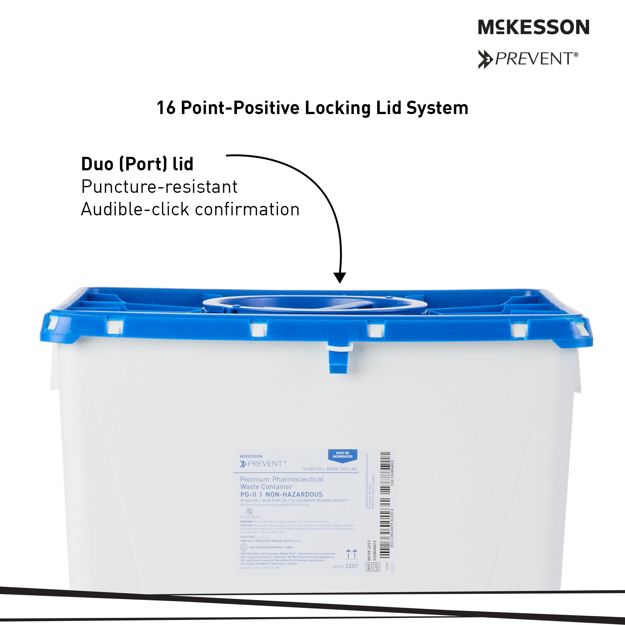 McKesson Prevent Pharmaceutical Waste Container, 18 Gallon Capacity - 1 EA - Image 3