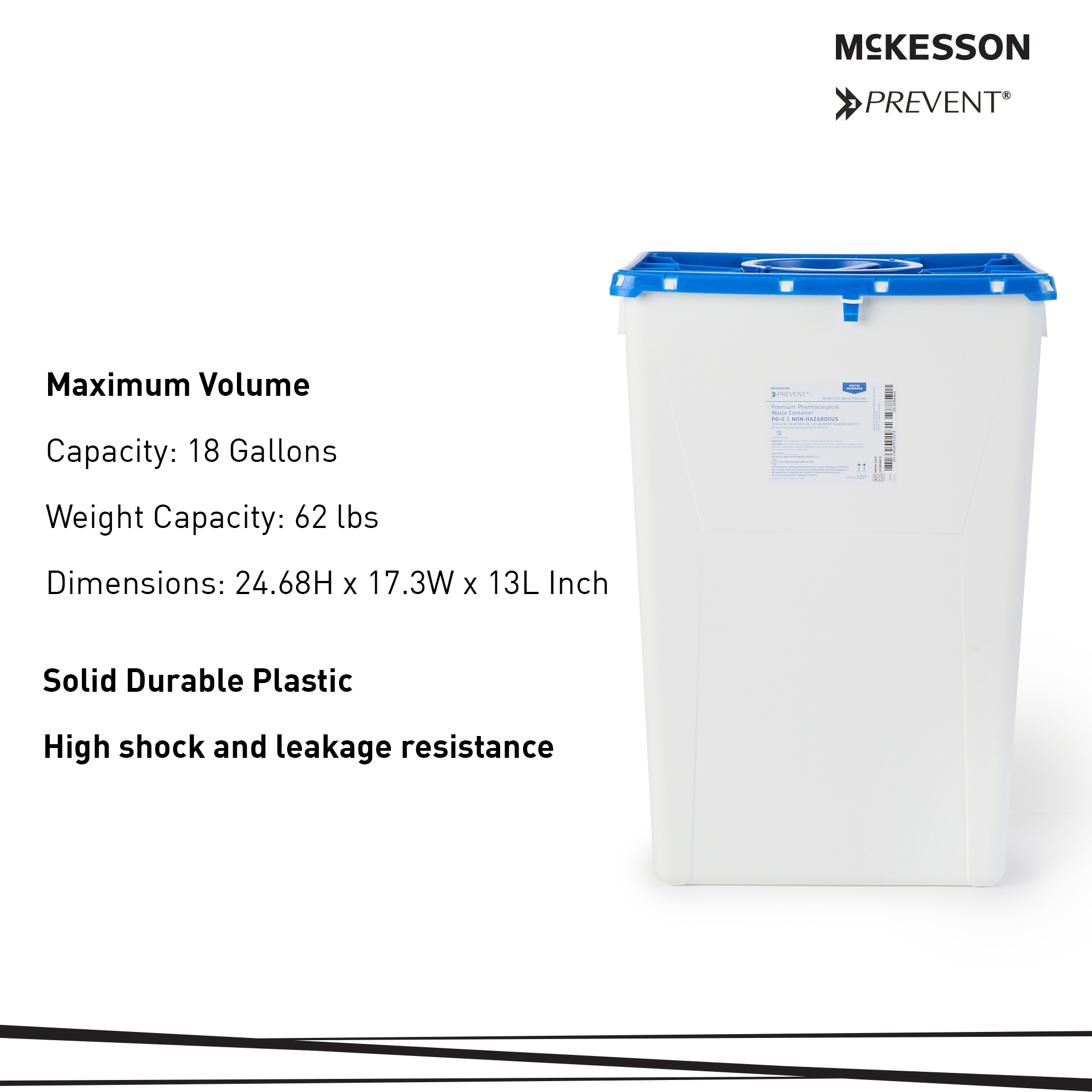 McKesson Prevent Pharmaceutical Waste Container, 18 Gallon Capacity - 1 EA - Image 4