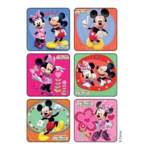 Disney 75 per Roll Mickey and Minnie Mouse Glitter Sticker 2-1/2 Inch - Roll of 90