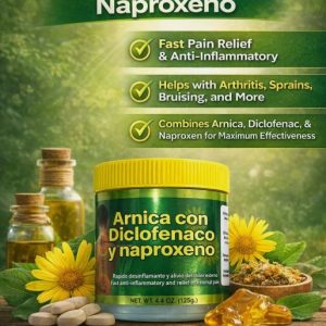 Arnica with Diclofenaco and Naproxeno, Muscle Pain Relief Balm 4.41 oz