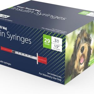 Veterinary U-40 Insulin Syringes for Dogs & Cats 29G .3cc 1/2 in