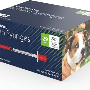 Veterinary U-40 Insulin Syringes for Dogs & Cats 29G .5cc 1/2 in