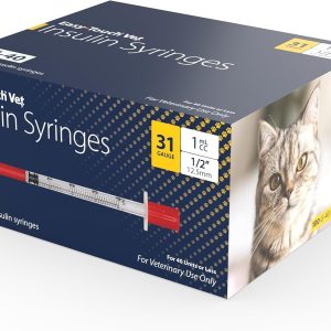 Veterinary U-40 Insulin Syringes for Dogs & Cats 31G 1cc 1/2 in