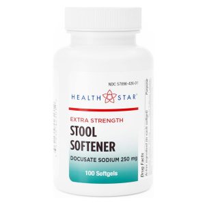 Docusate Sodium Stool Softener Extra Strength 250 mg, 100 Soft-gels