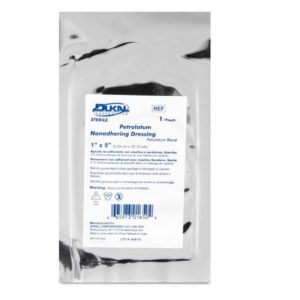 Petrolatum Impregnated Dressing, Sterile Non-Adherent Wound Dressing 1" x 8" Ref 210