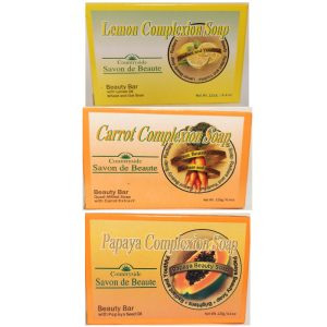 Papaya Extract, Carrot Extract, Lemon Oils, Exfoliating Complexion Beauty Soaps Bars 4.4oz