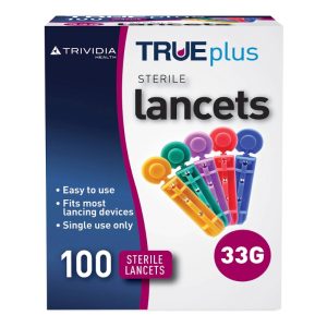 Lancet for Lancing Device TRUEplus 33 Gauge Non-Safety Twist Off Cap Finger - BX/100