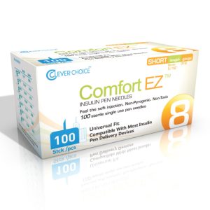 Comfort EZ Standard Insulin Pen Needle, 31 Gauge, 8 mm Length - BX/100