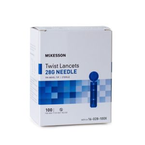 Lancet for Lancing Device McKesson 28 Gauge Non-Safety Twist Off Cap Finger 
- BX/100