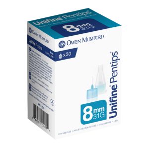 Unifine Pentips Standard Insulin Pen Needle, 31 Gauge, 8 mm Length - BX/30