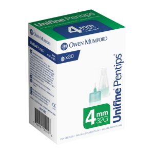 Unifine Pentips Standard Insulin Pen Needle, 32 Gauge, 4 mm Length - BX/30
