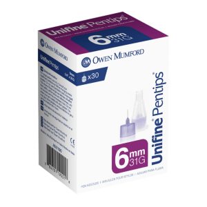 Unifine Pentips Standard Insulin Pen Needle, 31 Gauge, 6 mm Length - BX/30